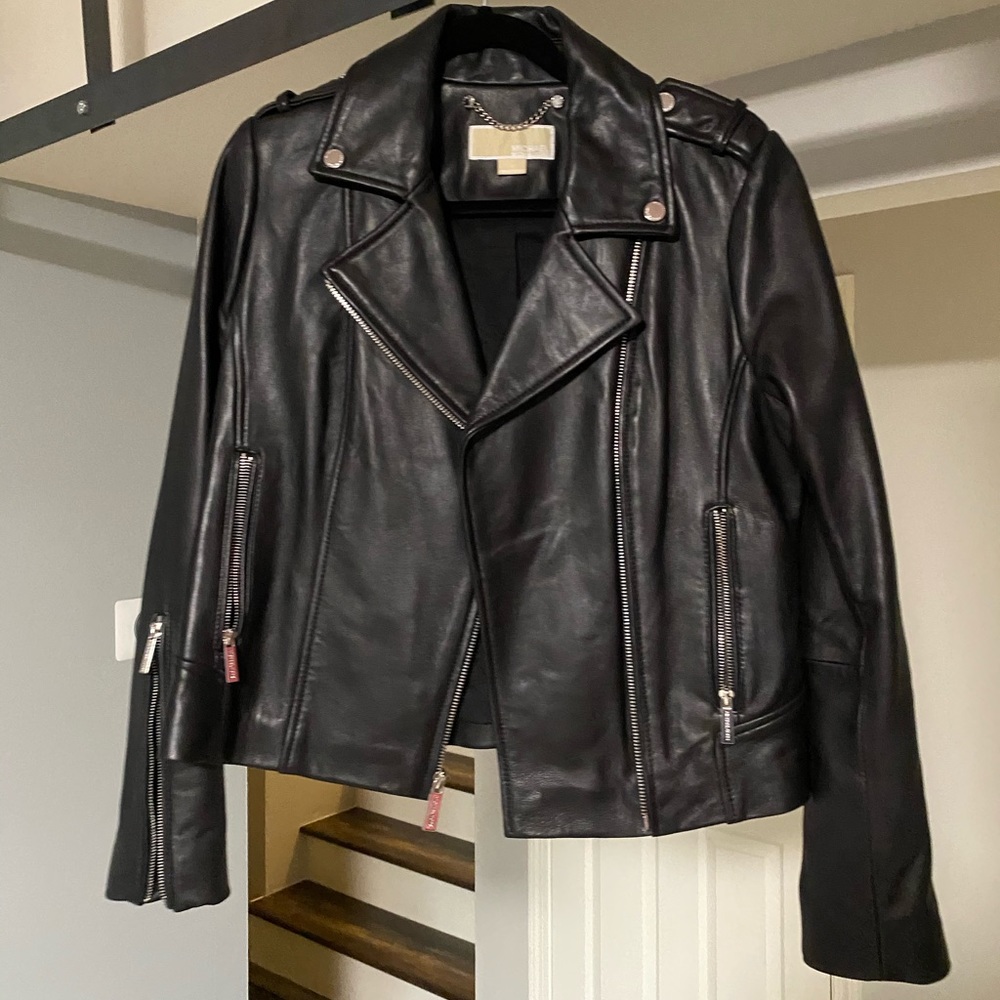 Michael Kors Leather Moto Jacket